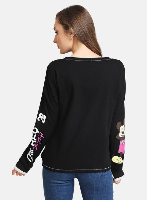 Mickey Mouse Disney Sleeve Printed Sweatshirt