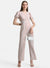 Front Wrap Jumpsuit With Flared Bottom