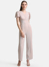 Front Wrap Jumpsuit With Flared Bottom