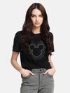 Mickey Mouse Disney Diamond Studded Black T-Shirt