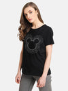 Mickey Mouse Disney Diamond Studded Black T-Shirt