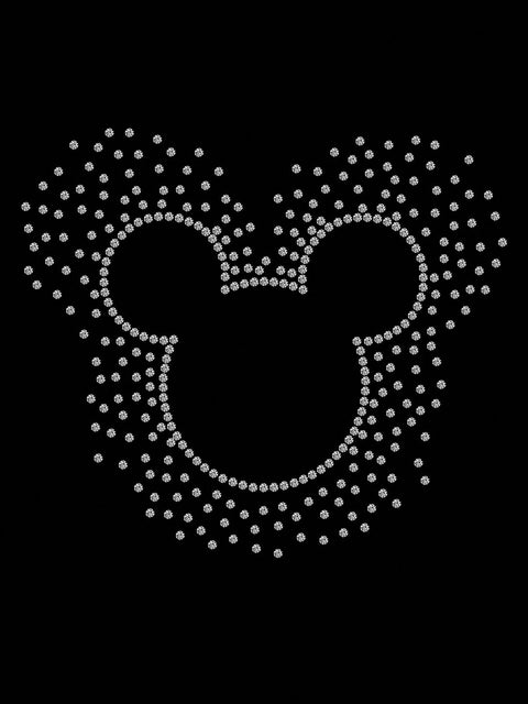 Mickey Mouse Disney Diamond Studded Black T-Shirt