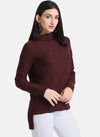 Cable Knit High Neck Pullover