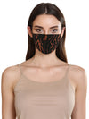 Animal Print Layered Face Mask With Front Pleats