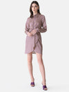 Printed Shirt Dress With Belt