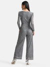 Sequin Wrap Jumpsuit With Belt