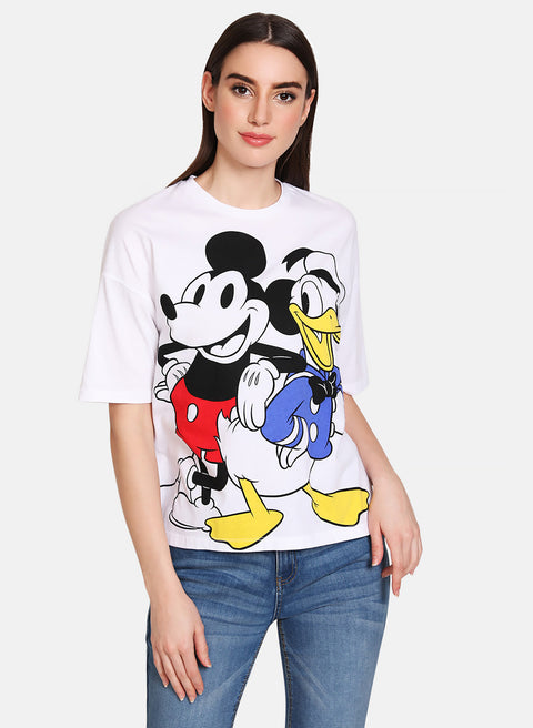 Mickey Mouse & Donald Duck Disney  Printed T-Shirt