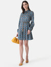 Printed Shirt Dress With Belt