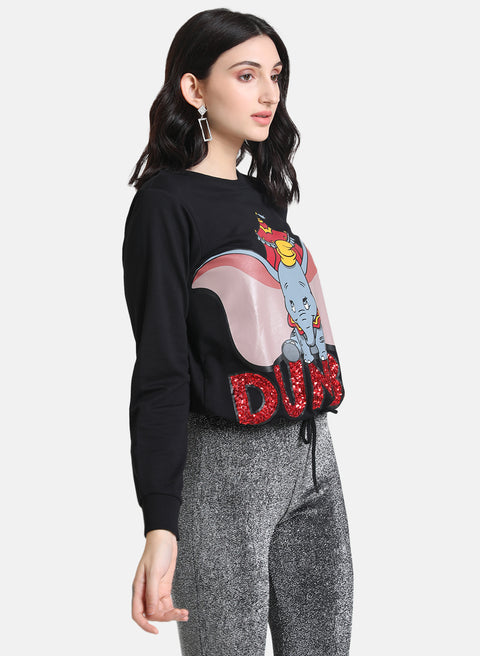 Dumbo Disney Crop Sequin Sweat