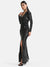 Stickon Sequin Wrap Maxi Dress With Slit