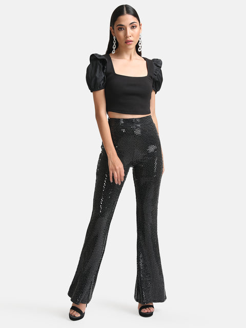 Stickon Sequin Flared Pants