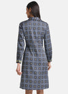 Printed Shirt Dress With Tie-Knot