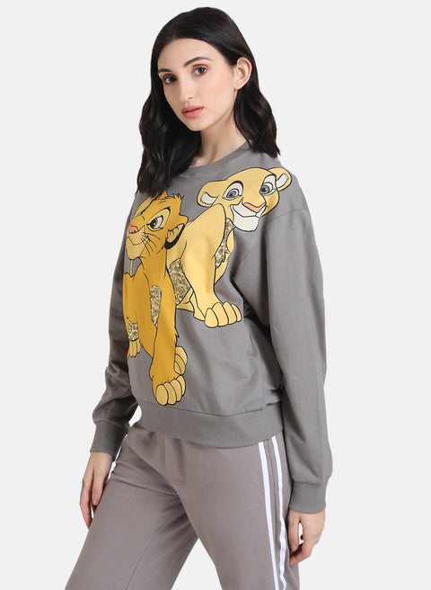 Lion King Disney Printed Sequin Sweat