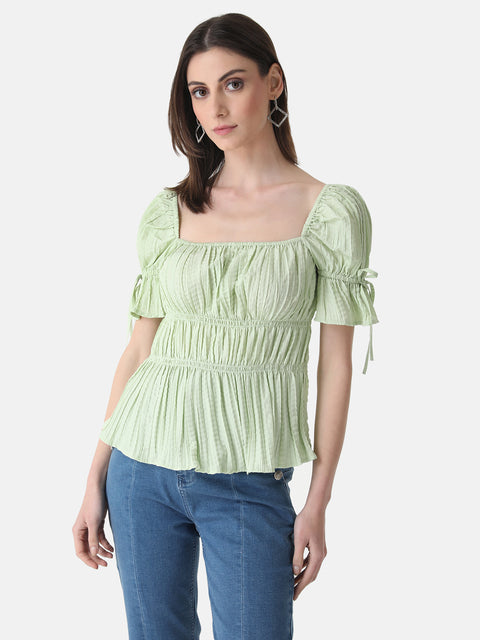 Pleated  Top With Smocking