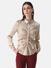 Ruched Satin Shirt