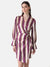 Stripe Printed Wrap Mini Dress