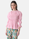 Pleated Crushed Top With Smocking