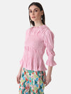 Pleated Crushed Top With Smocking