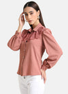 Shirt With Lace Detail At Collar