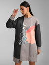 Dumbo Disney Printed Sequin Color Block Sweat Dress