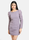 Ruched Dress With Full Sleeves
