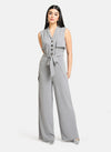 Jumpsuit With Front Tie-Up And Buttons Detail