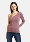 One Shoulder Full Sleeves Fitted Top