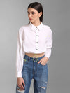 Boxy Crop Shirt With Elasticated Waist