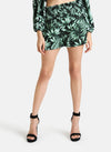 Tropical Print Shorts With Smocking