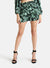 Tropical Print Shorts With Smocking