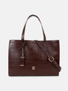 Croco Tote With Wallet & Pouch Bag