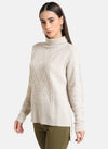 Cable Knit High Neck Pullover