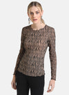 Flock Stretch Mesh Full Sleeve Top