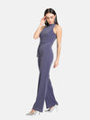 Halter Neck Jumpsuit With Belt Detail - 2 Pc. Set