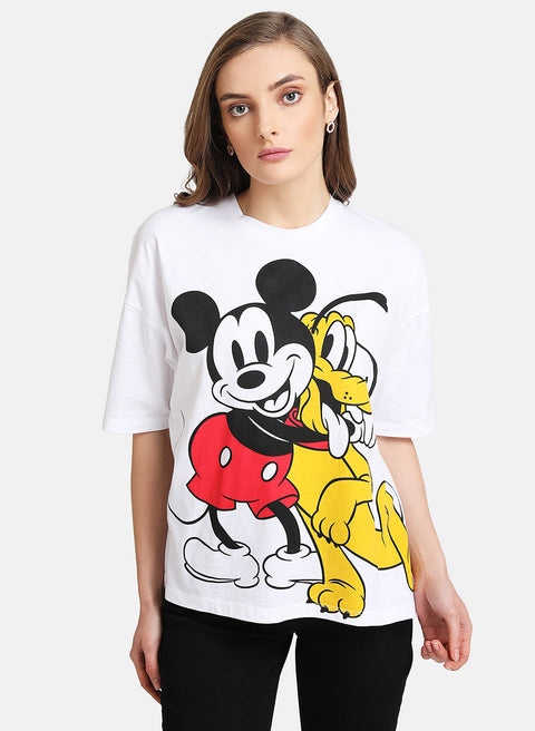 Mickey Mouse & Pluto Disney  Printed T-Shirt