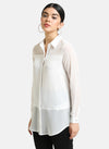 Semi Sheer Full Sleeves Shirt