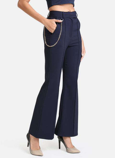 Flared Trouser With Chain Detail