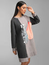 Dumbo Disney Printed Sequin Color Block Sweat Dress