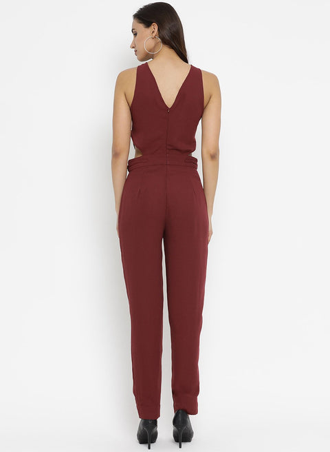Sleevless Jumpsuit With Cut Out Details On The Wai