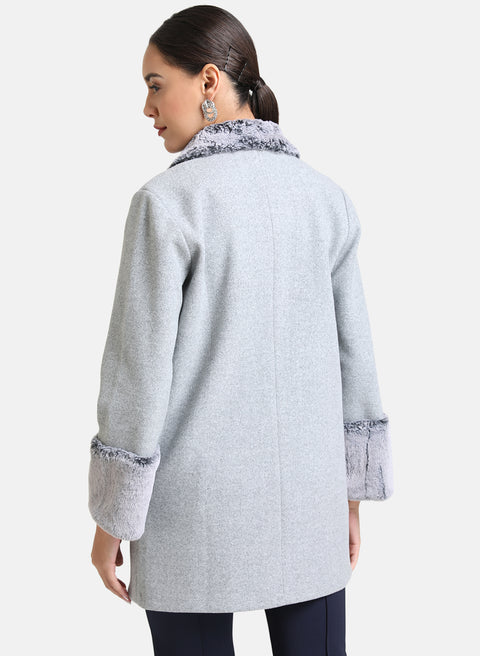 Overcoat With Fur Detail