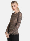 Flock Stretch Mesh Full Sleeve Top