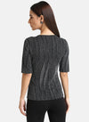 Patterned Lurex Knit Top