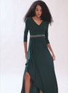 Maxi Dress With Asymettric Hem And Embellishment