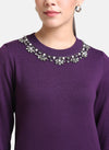 Neck Embellished Pullover