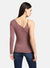 One Shoulder Full Sleeves Fitted Top