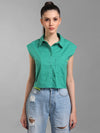 Sleeveless Boxy Shirt With Zipper Detail