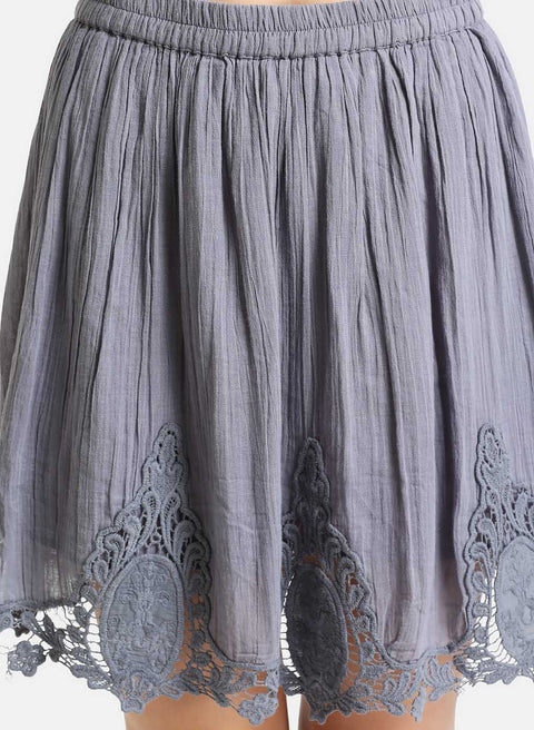 Shiffli Detailed Flared Mini Skirt
