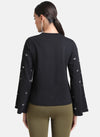 Sleeve Embellished Sweatshirt