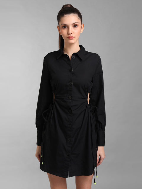 Shirt Dress With Cut-Out
