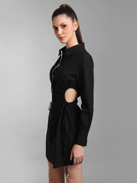 Shirt Dress With Cut-Out
